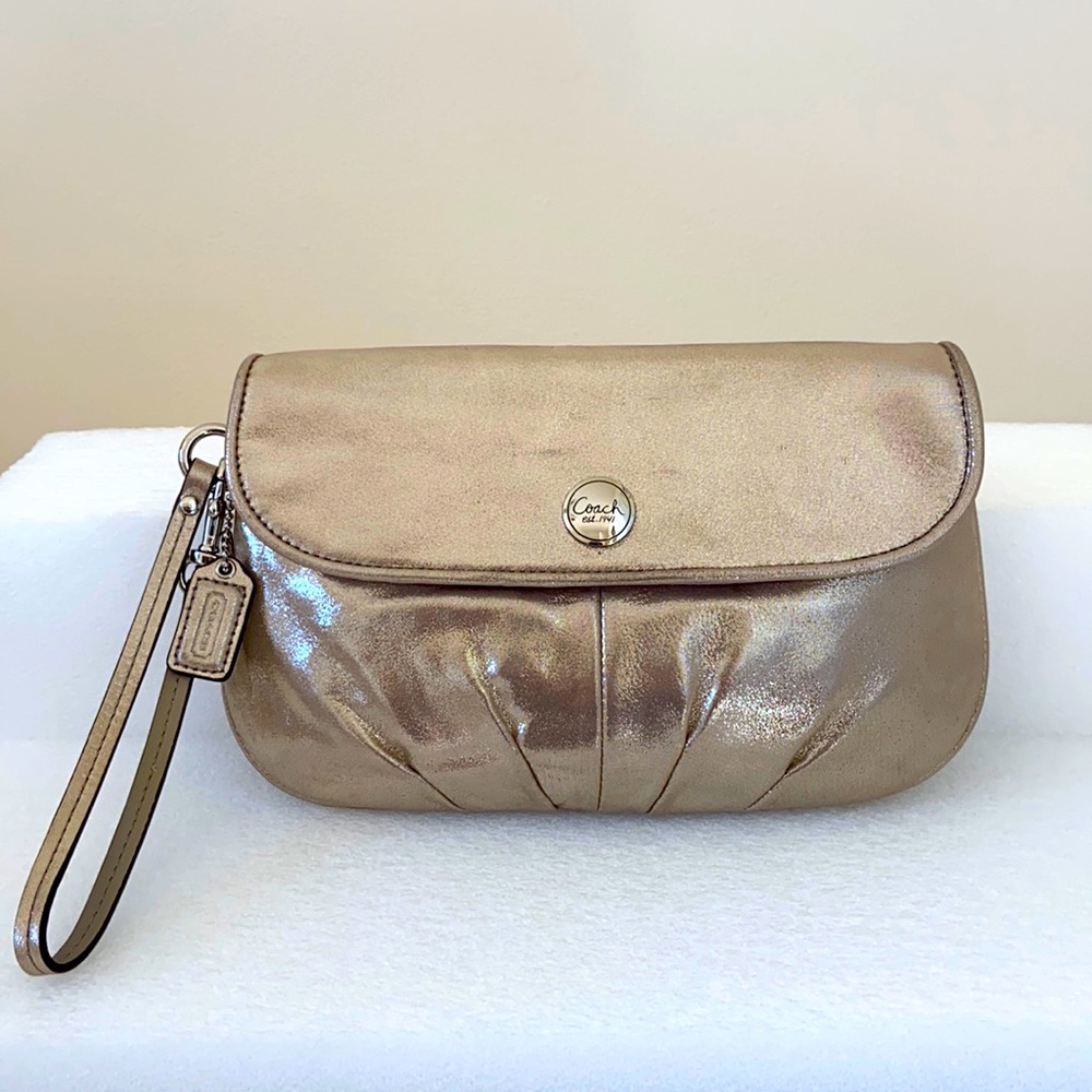 Coach Gold Metallic Wristlet
